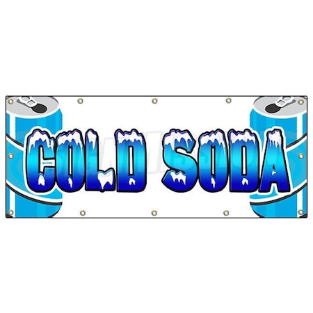 Signmission COLD SODA BANNER SIGN ice drink cart stand signs pop cola iced diet B-120 Cold Soda